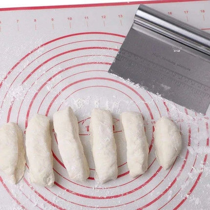 Stainless Steel Dough Scraper & Pastry Tool Set with Integrated Measuring Scale for Precision Baking