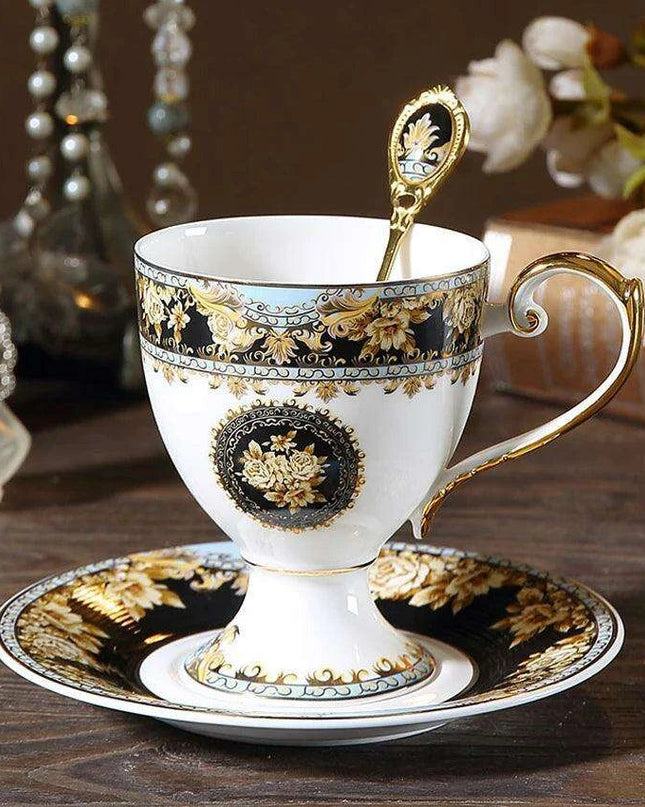 Elegant Handcrafted Bone China Coffee Cup and Saucer Set for Discerning Coffee Enthusiasts