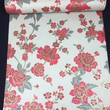 Moda Red Peony Waterproof Peel and Stick Wallpaper - Easy Application