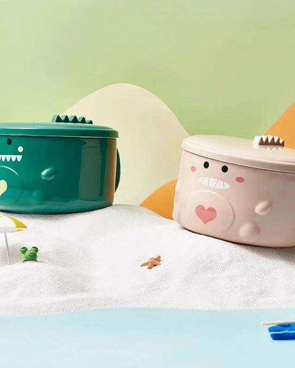 Dino-Themed Stainless Steel Lunch Bowl Set - Fun Meal Container for Kids