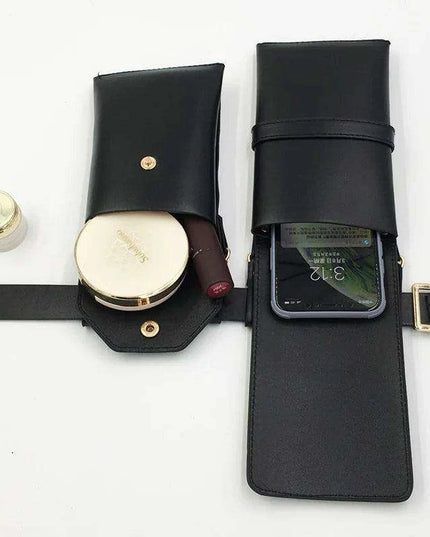 Edgy Women's PU Leather Belt and Crossbody Bag Set for Trendsetters