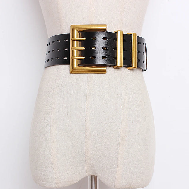 Genuine Leather Wide Corset Belt — Women’s Waist Cincher, Plus Size