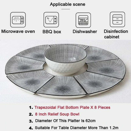 Sophisticated 9-Piece Porcelain Dining Set with 8 Versatile Soup Bowls (CZY-BS1030)