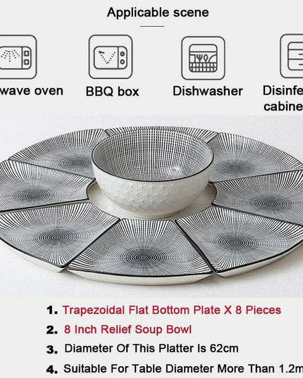 Sophisticated 9-Piece Porcelain Dining Set with 8 Versatile Soup Bowls (CZY-BS1030)