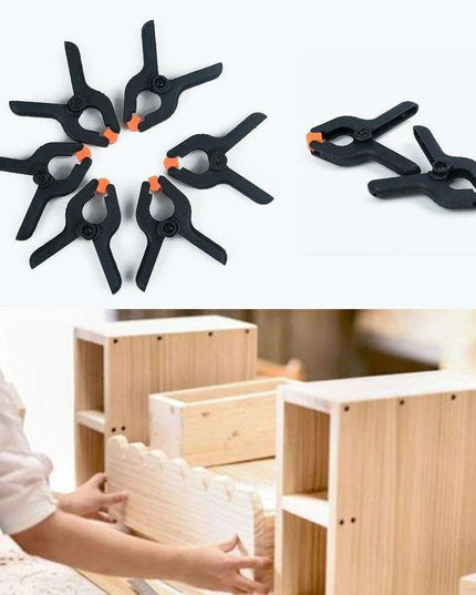 Durable 6-Piece Plastic Spring Clamp Set for Woodworking and DIY Tasks
