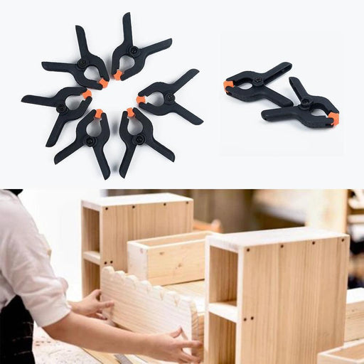 Durable 6-Piece Plastic Spring Clamp Set for Woodworking and DIY Tasks