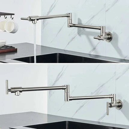 Brass Pot Filler Faucet with Flexible Swing Arm and Dual Joint Spout - Elevate Your Cooking Experience