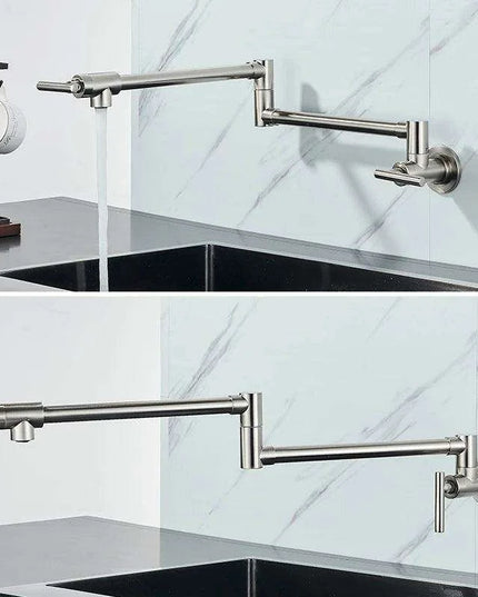 Brass Pot Filler Faucet with Flexible Swing Arm and Dual Joint Spout - Elevate Your Cooking Experience