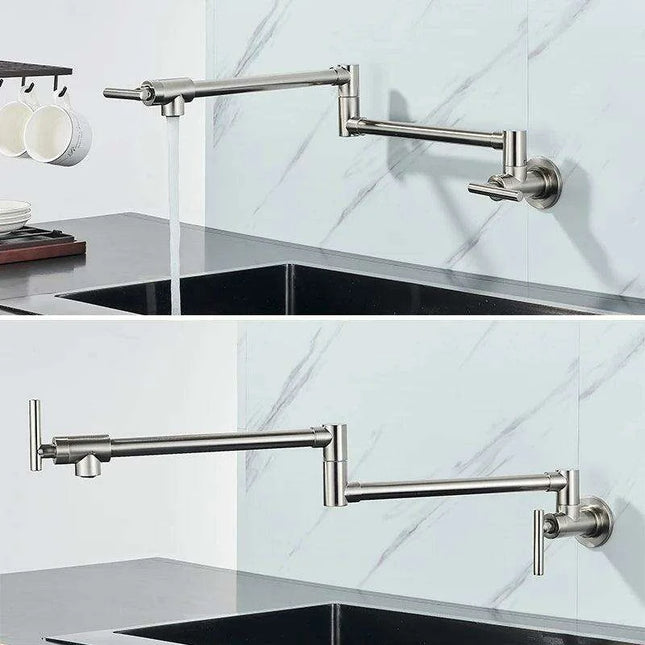 Brass Pot Filler Faucet with Flexible Swing Arm and Dual Joint Spout - Elevate Your Cooking Experience