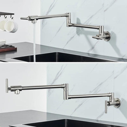 Brass Pot Filler Faucet with Flexible Swing Arm and Dual Joint Spout - Elevate Your Cooking Experience
