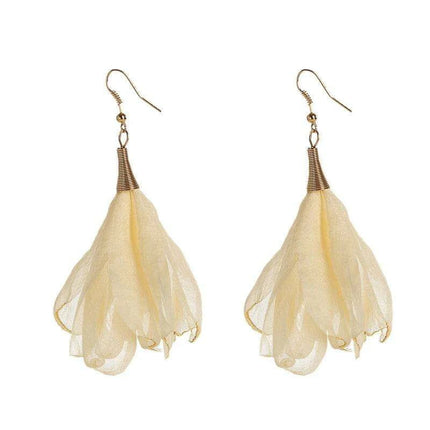 Elegant Bohemian Floral Chiffon Earrings: A Chic Expression of Luxury