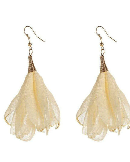 Elegant Bohemian Floral Chiffon Earrings: A Chic Expression of Luxury