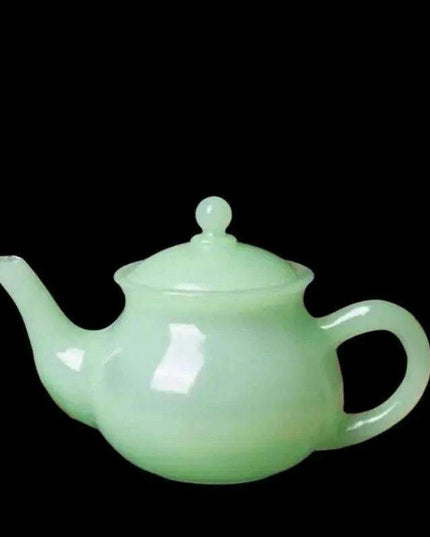 Turquoise-Embellished Afghan Jade Teapot Set for Elegant Tea Ceremonies