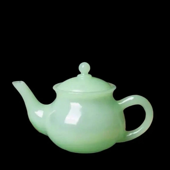 Xiuyu Turquoise-Accented Afghan Jade Chinese Teapot Set