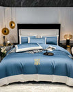 Dark Blue / Twin size 3pcs / Flat Bed Sheet