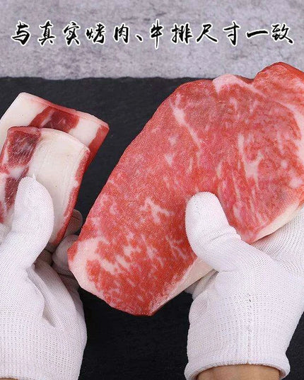 Lifelike Meat Replica Props for Photography and Home Decor - Realistic Steak, Pork, and Bacon Models