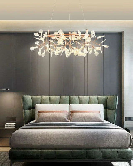 Nordic Firefly Chandelier: Customizable Rose Gold & Black Lighting Masterpiece