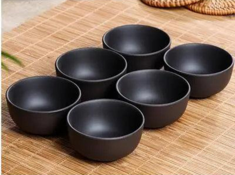 Handmade Artisan 6-Piece Purple Clay Tea Cup Collection for Tea Lovers