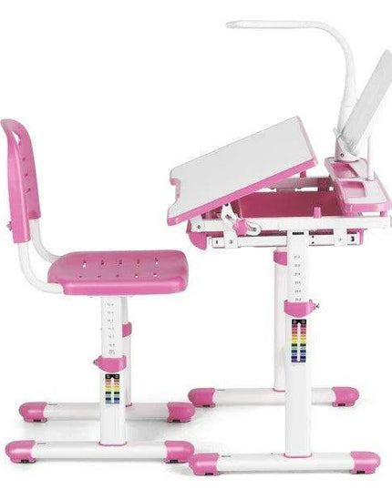 Ergonomic Kids Study Desk and Chair Set with Adjustable Brightness Lamp - Perfect for Learning