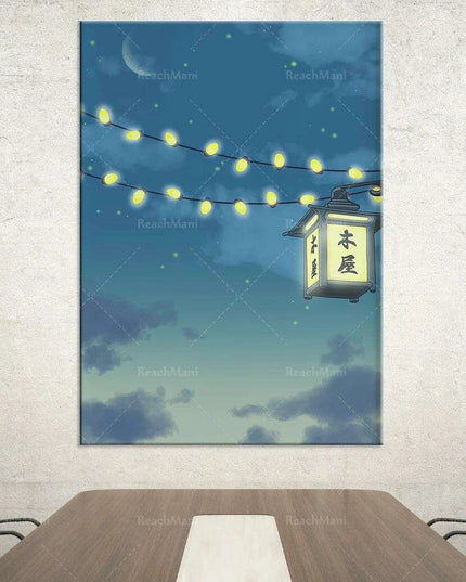 Celestial Lofi Night Sky Art Print - Japanese Inspired Wall Decor