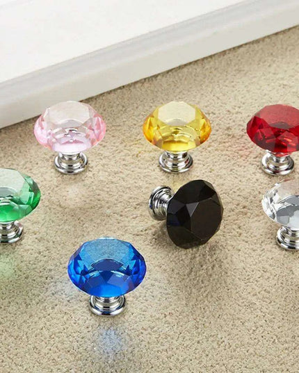 Elegant 30mm Diamond Crystal Glass Cabinet and Drawer Knobs for a Glamorous Touch
