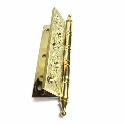 One Piece COTOM Luxury Crown Head Door Hinges Solid Brass Thick Flat G