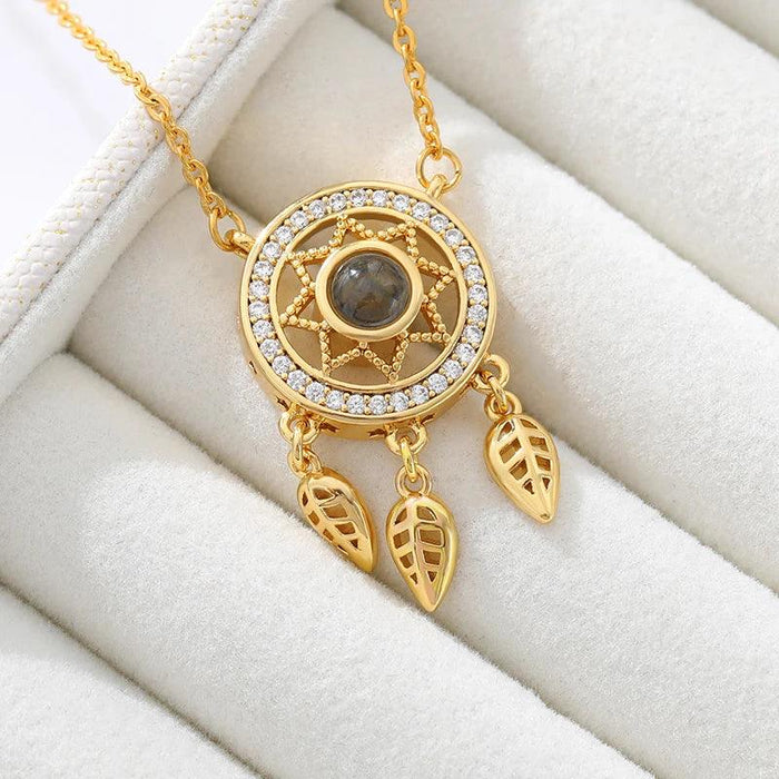 Personalized Dream Catcher Necklace - Meaningful Stainless Steel Gift for Friends with Custom Engraving