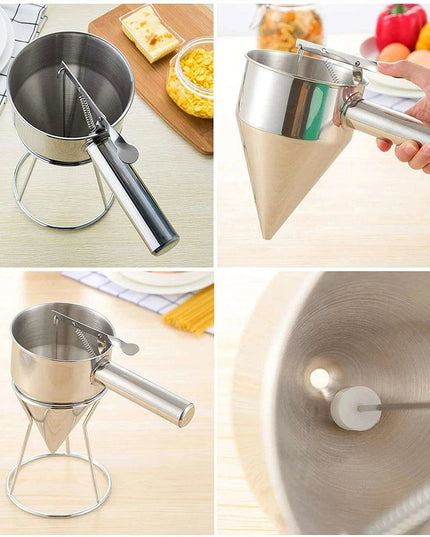 Precision Pour Stainless Steel Batter Dispenser for Effortless Cooking