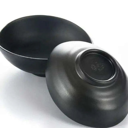 30-Piece Elegant Black Frosted Melamine Ramen Bowl Set - Essential for Gourmet Dining and Korean Cuisine