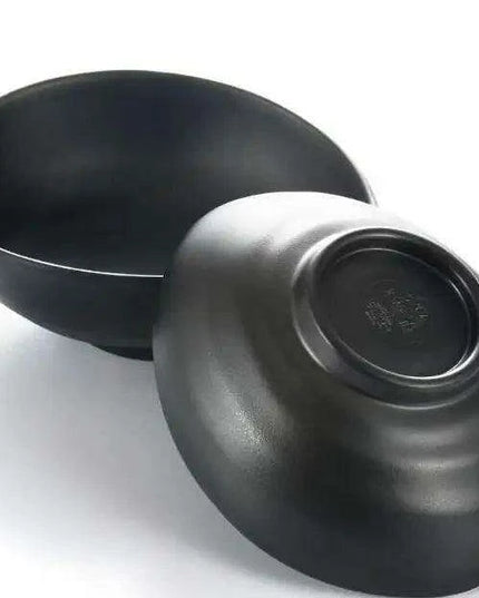 30-Piece Elegant Black Frosted Melamine Ramen Bowl Set - Essential for Gourmet Dining and Korean Cuisine