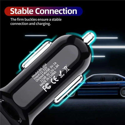 Ultimate 4-Port Fast Charging Car Adapter for iPhone, Xiaomi, Huawei & More