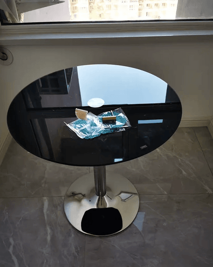 Chic Space-Saving Tempered Glass Dining Table Set for Modern Living