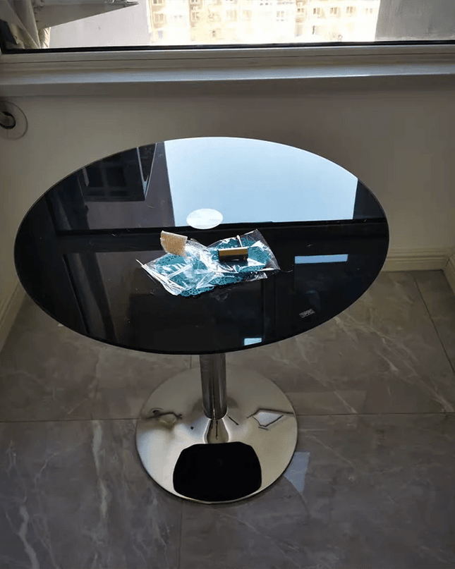 Chic Space-Saving Tempered Glass Dining Table Set for Modern Living