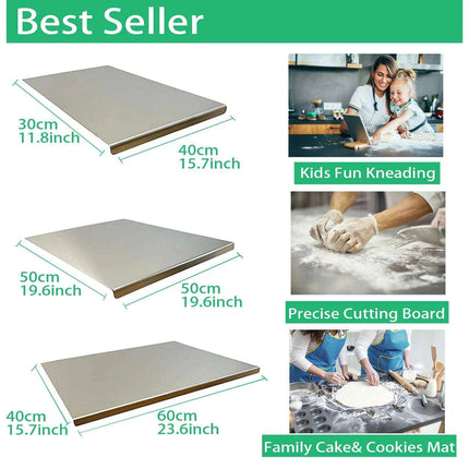 Professional Grade Stainless Steel Kneading and Baking Preparation Board