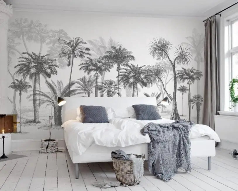 Serene Coconut Tree Paradise 3D Wallpaper - Various Size Options