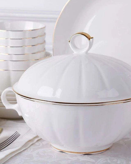 Phnom Penh Luxe Bone China Dining Collection - Sophisticated Tableware for Home and Hospitality