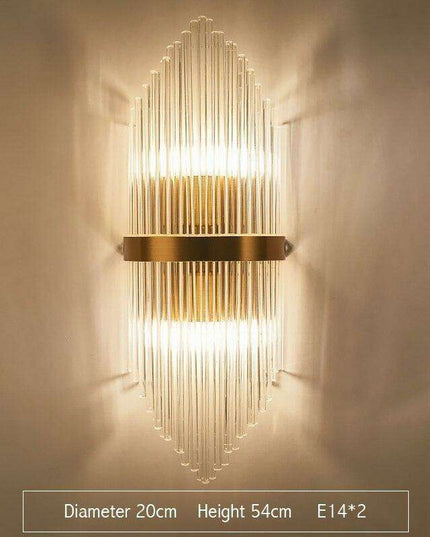 Elegant Crystal Wall Sconce - Modern Illumination for Home and Bath