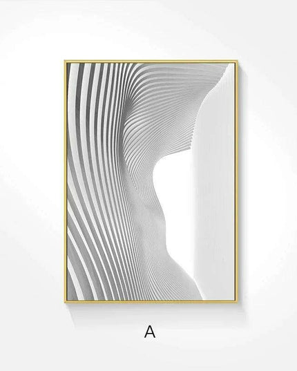 Sophisticated Nordic Monochrome Abstract Architectural Canvas - Exclusive Edition Charm