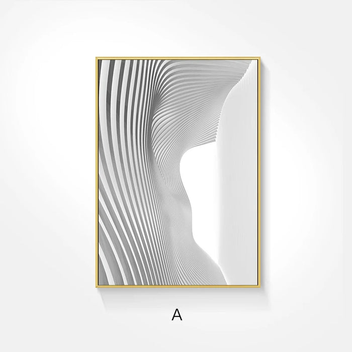 Exclusive Nordic Monochrome Abstract Art Canvas - Architectural Masterpiece