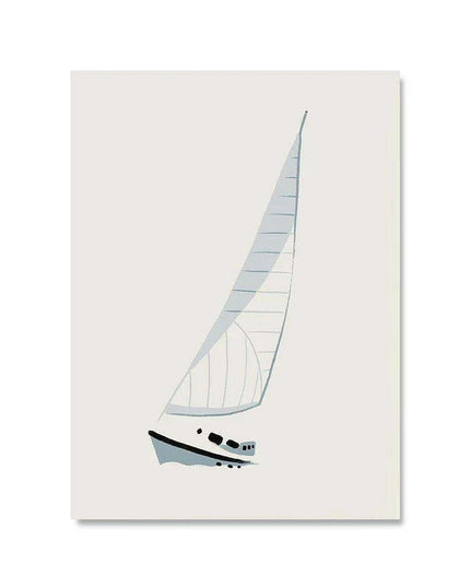 Serene Coastal Sailboat Canvas Art - Minimalist Nursery Decor for Calm Spaces
