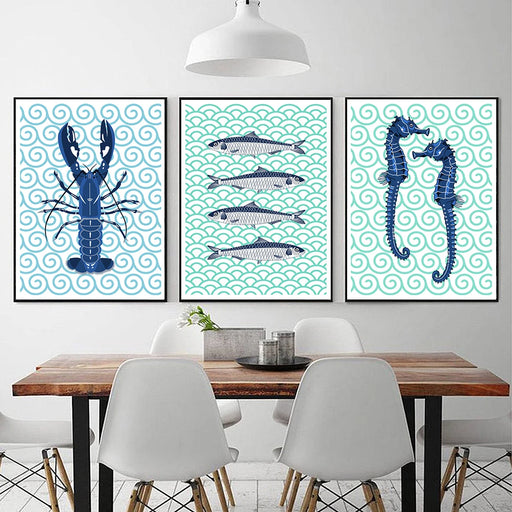 Coastal Marine Life Wall Art - Personalized Dimensions and Worldwide Shipping Options