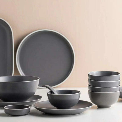 Elegant Customizable Gray Matte Ceramic Dining Collection for Memorable Gatherings