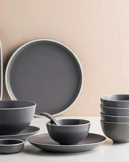 Elegant Customizable Gray Matte Ceramic Dining Collection for Memorable Gatherings