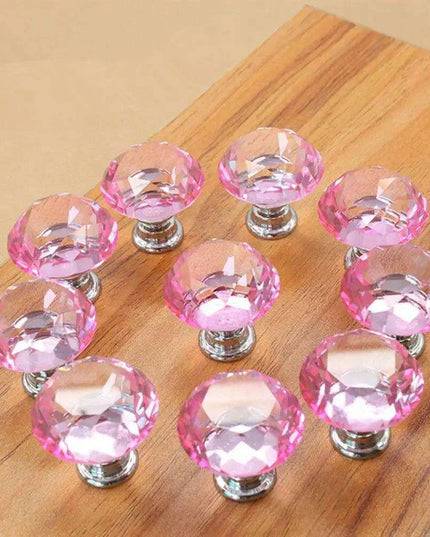 Elegant 30mm Diamond Crystal Glass Cabinet and Drawer Knobs for a Glamorous Touch