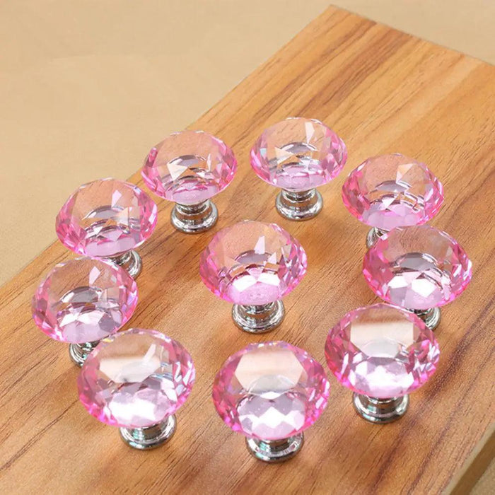 Elegant 30mm Diamond Crystal Glass Cabinet and Drawer Knobs for a Glamorous Touch