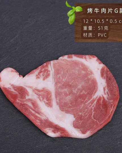 Lifelike Meat Replica Props for Photography and Home Decor - Realistic Steak, Pork, and Bacon Models