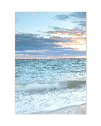 Coastal Serenity Sunrise Canvas Print - Ocean Waves Home Decor