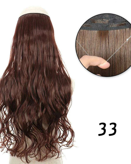 Blonde and Black Halo Hair Extensions for Effortless Volume and Length Boost