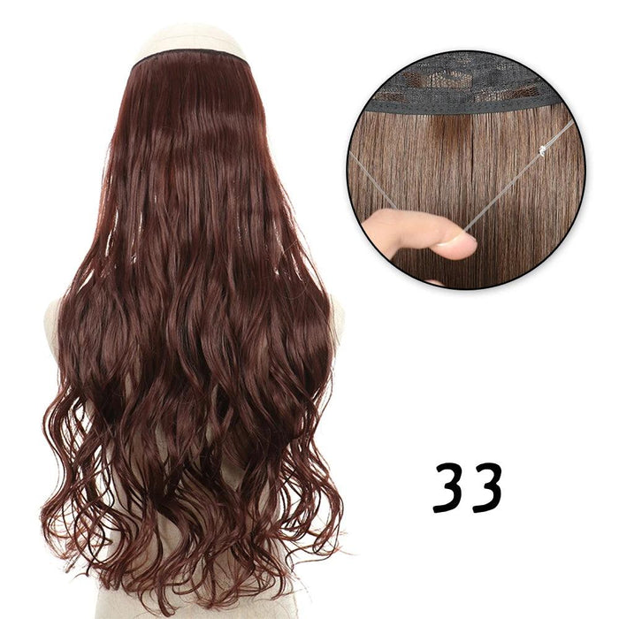 Blonde and Black Halo Hair Extensions for Effortless Volume and Length Boost
