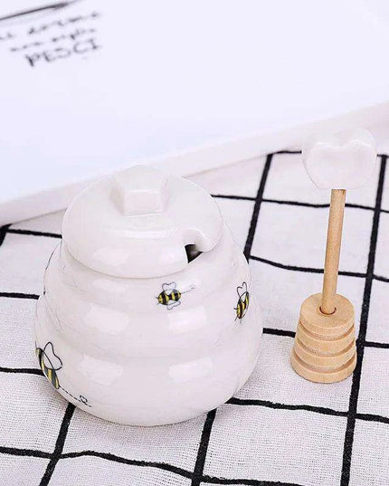 Delightful Ceramic Honey Pot with Dipper in Elegant Packaging